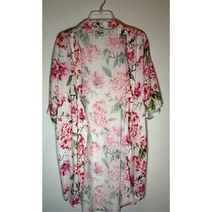 Show Me Your Mumu white & pink floral print robe size 0/S #43-1318